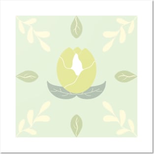 Pastel flower seamless pattern Posters and Art